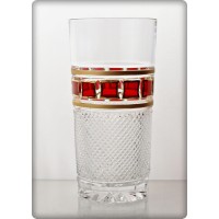 Box of 6 water glasses. Red Gold Collection.