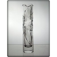 Crystal vase 24cm. Orchid decoration.