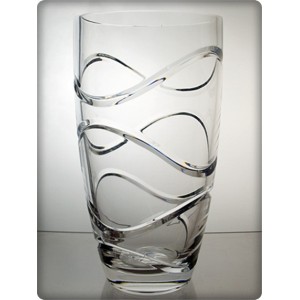 Vase en cristal 25cm. Décoration vague.