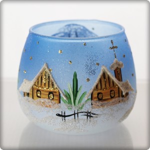 Christmas candle holder - blue