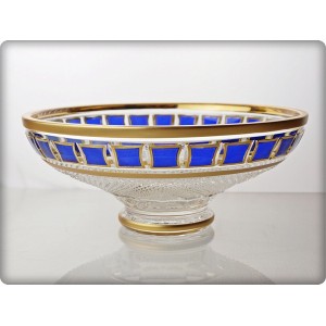 Crystal bowl 25cm. Blue Gold collection.