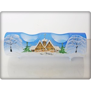 Long Christmas candle holder - blue