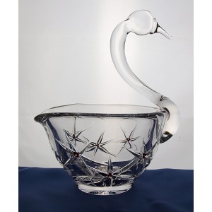 Cygne coupe en cristal.