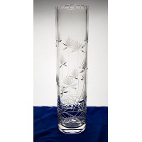 Vase en cristal 41cm. Décoration fleur.