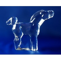 Horse figurine in crystal. Size : 10cm. Moser collection.