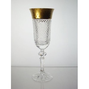 Box of 6 Champagne glasses. Le Cristal et l'Or.