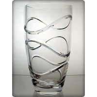 Vase en cristal 25cm. Décoration vague.