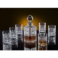 Whiskey decanter set with 6 glasses. Bohemia Crystal.