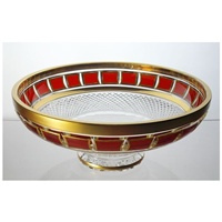 Crystal bowl 25cm. Red Gold.