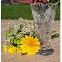 Crystal vase 25cm. Orchid decoration.
