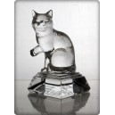 Cat figurine in crystal. Size : 10cm.