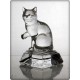 Figurine chat en cristal. Taille : 10cm.