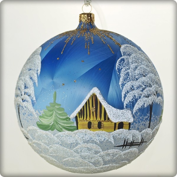 La Maison du Cristal - Boule de Noël en verre - bleue claire 15cm