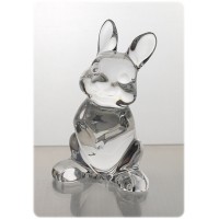 Rabbit figurine in crystal. Size : 9cm.