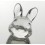 Rabbit figurine in crystal. Size : 9cm.