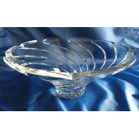 Crystal fruit bowl 31cm. Whirlpool decoration.
