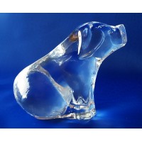 Figurine petit cochon en cristal. Taille : 7cm. Collection Moser.