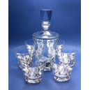 Whiskey decanter set with 6 glasses. Modern decoration.